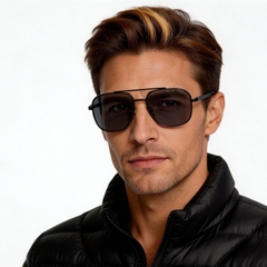 Gafas de sol de aviador de metal negro #BS2503-0054
