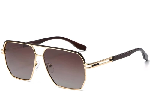 Piloten-Sonnenbrille aus goldenem Metall #BS2503-0058