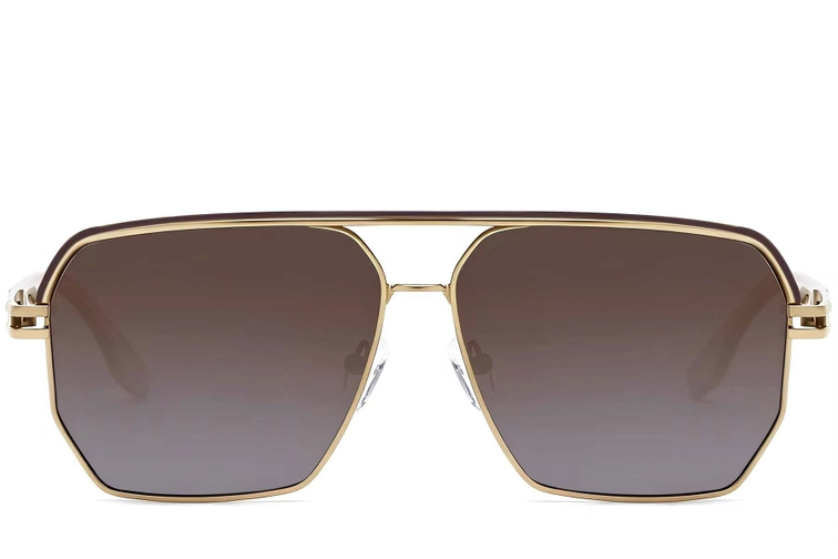 Aviator Golden Metal Sunglasses #BS2503-0058