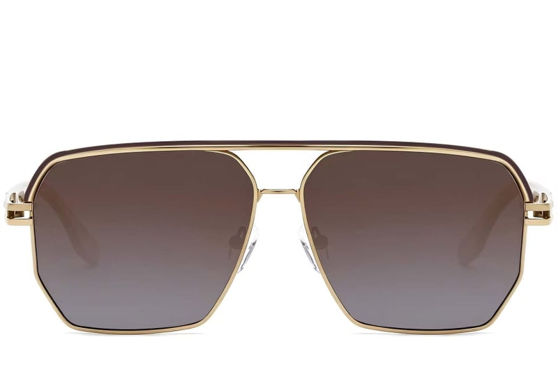 Aviator Golden Metal Sunglasses #BS2503-0058