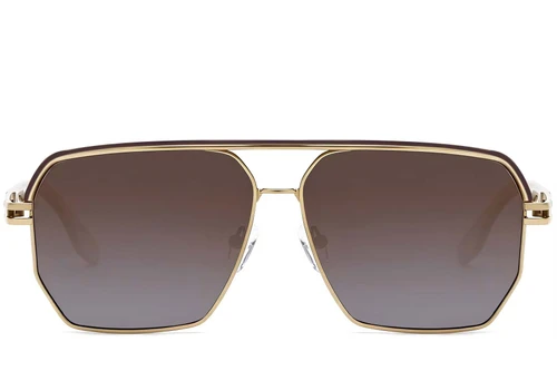 Piloten-Sonnenbrille aus goldenem Metall #BS2503-0058