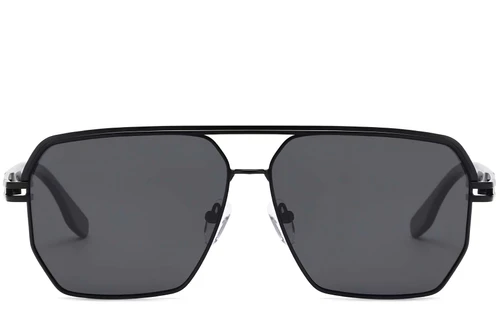 Piloten-Sonnenbrille aus schwarzem Metall #BS2503-0059