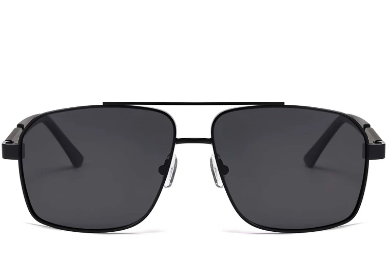 Gafas de sol de aviador de metal negro #BS2503-0060
