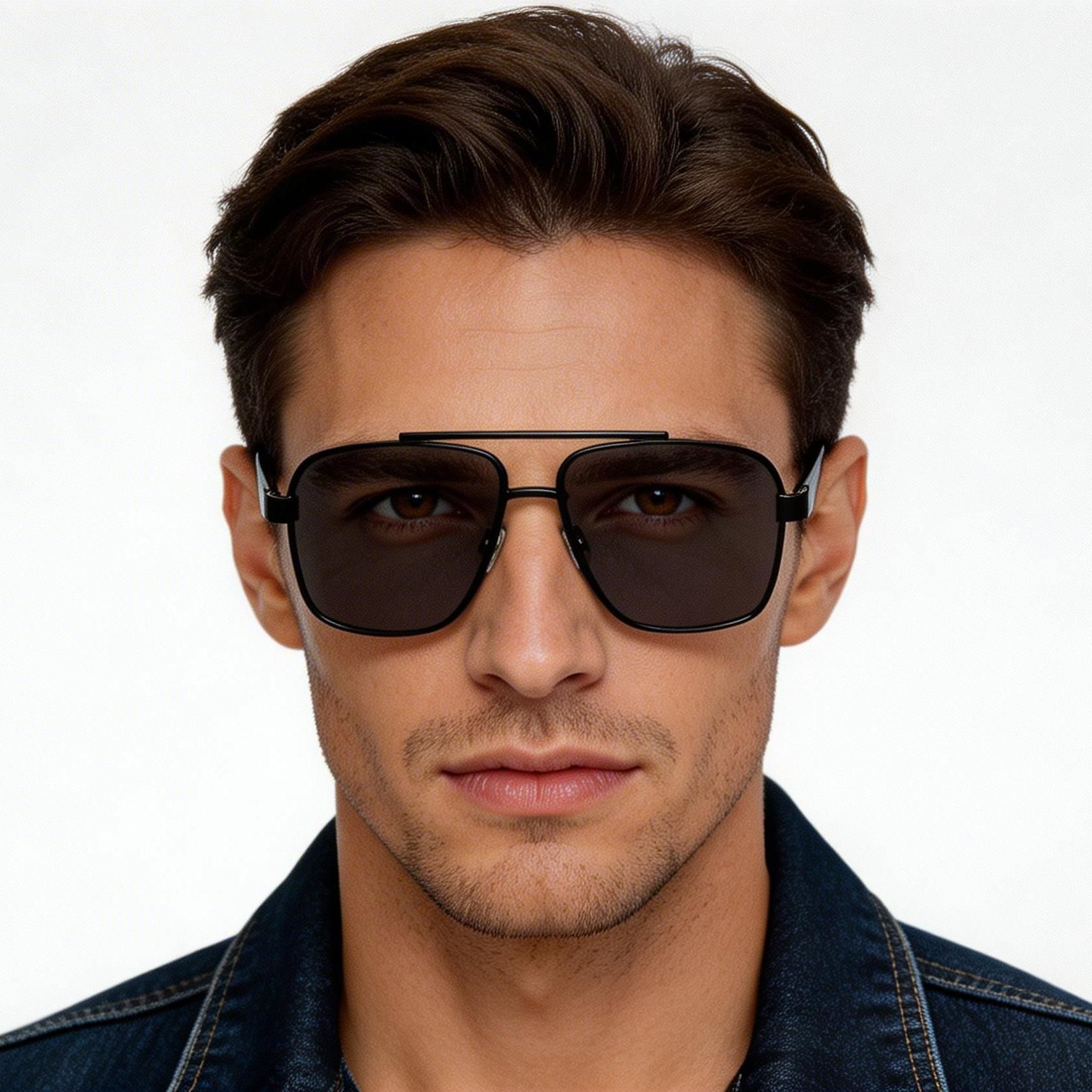 Occhiali da sole Aviator in metallo nero #BS2503-0060