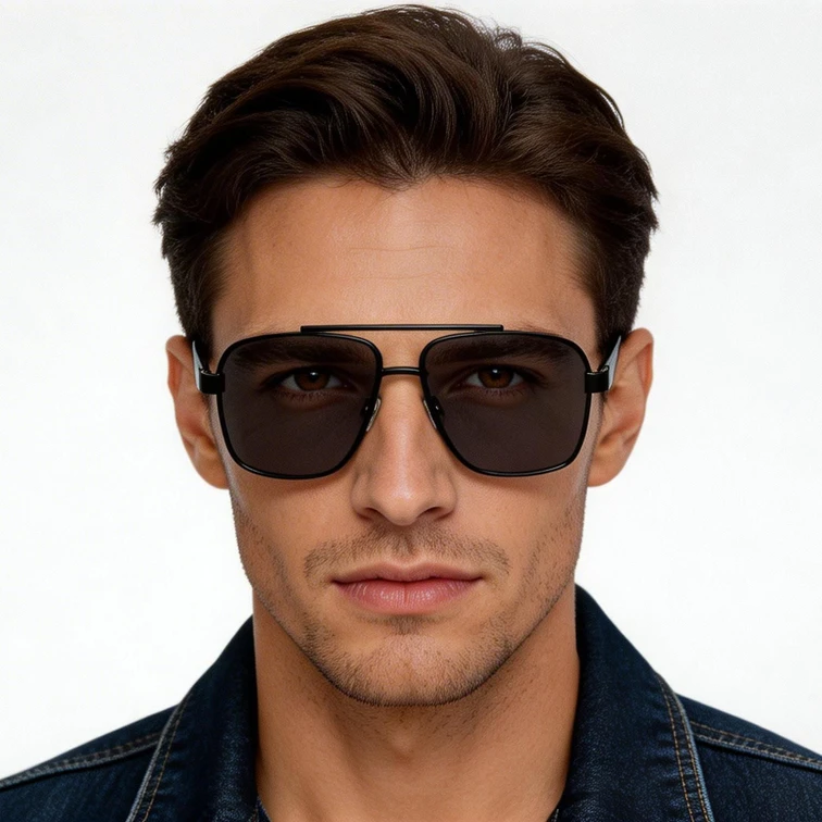 Gafas de sol de aviador de metal negro #BS2503-0060