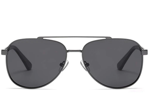 Lunettes de soleil aviateur en métal gris #BS2503-0062