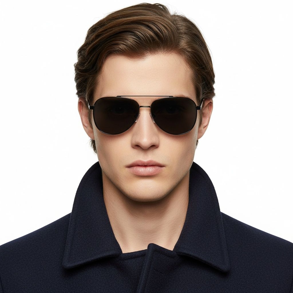 Aviator Grey Metal Sunglasses #BS2503-0062