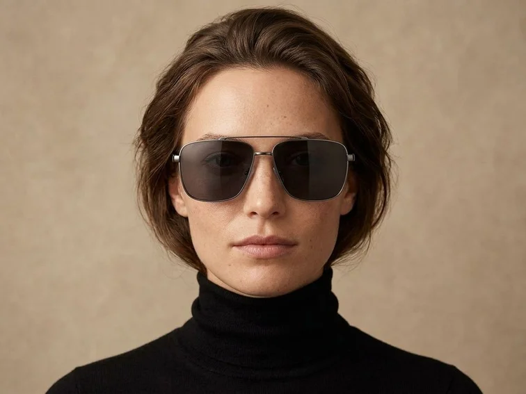 Aviator Grey Metal Sunglasses #BS2503-0065