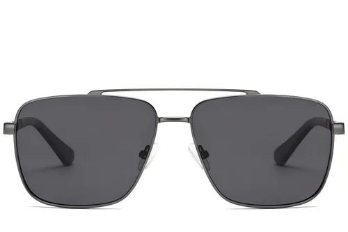 Lunettes de soleil aviateur en métal gris #BS2503-0065