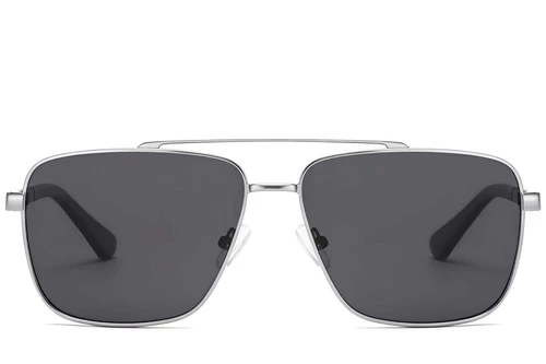 Lunettes de soleil aviateur en métal argenté #BS2503-0066