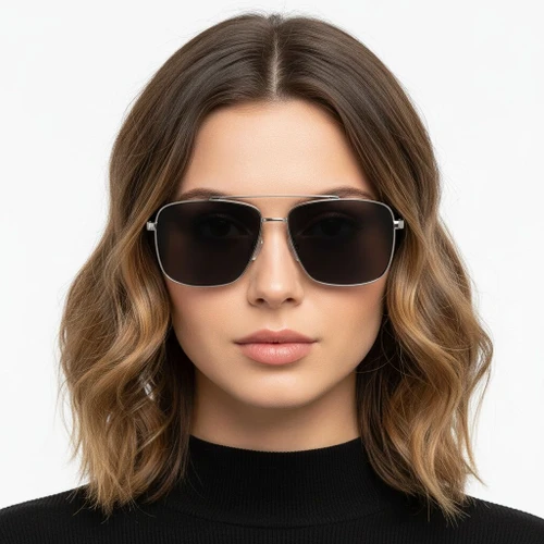 Aviator Silver Metal Sunglasses #BS2503-0066