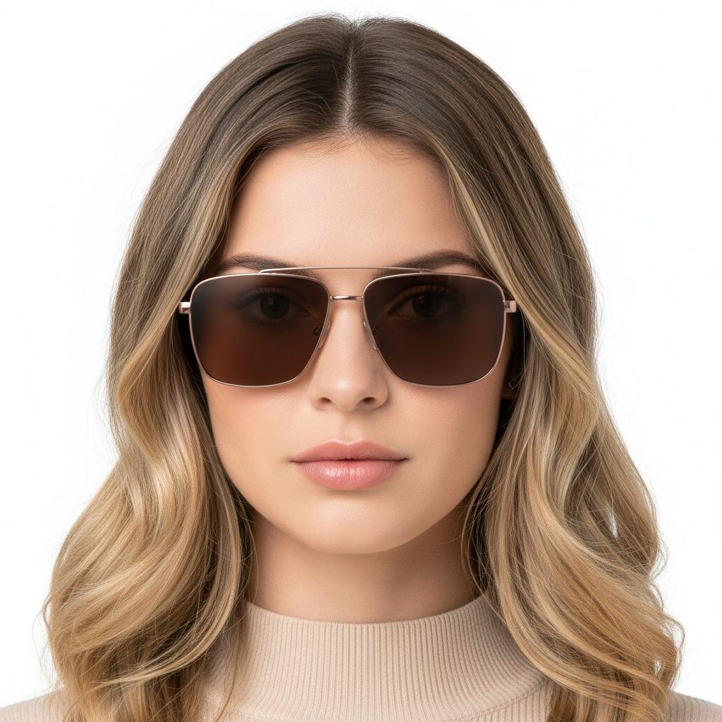 Aviator Copper Metal Sunglasses #BS2503-0067