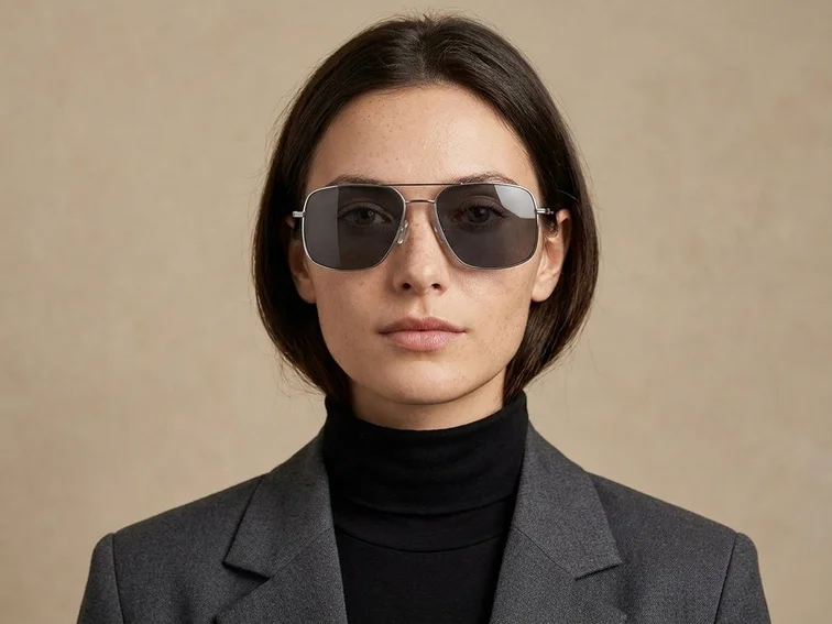 Aviator Silver Metal Sunglasses #BS2503-0069
