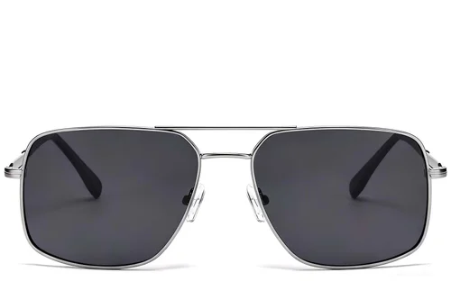Lunettes de soleil aviateur en métal argenté #BS2503-0069