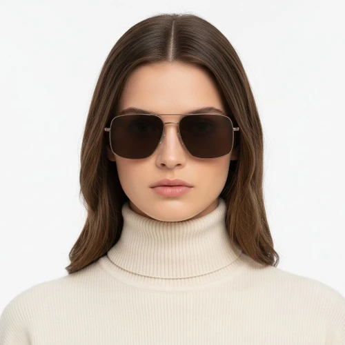 Gafas de sol estilo aviador de metal cobre #BS2503-0070