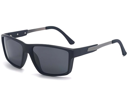 Rectangular Black Plastic Sunglasses #BS2503-0071