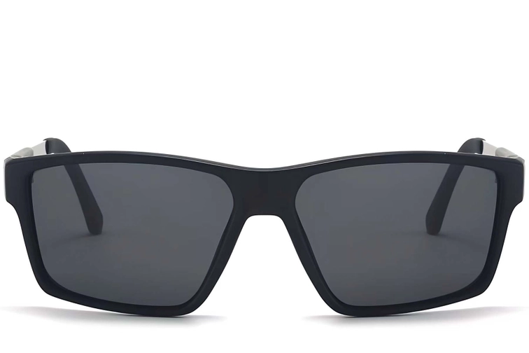 Rectangular Black Plastic Sunglasses #BS2503-0071