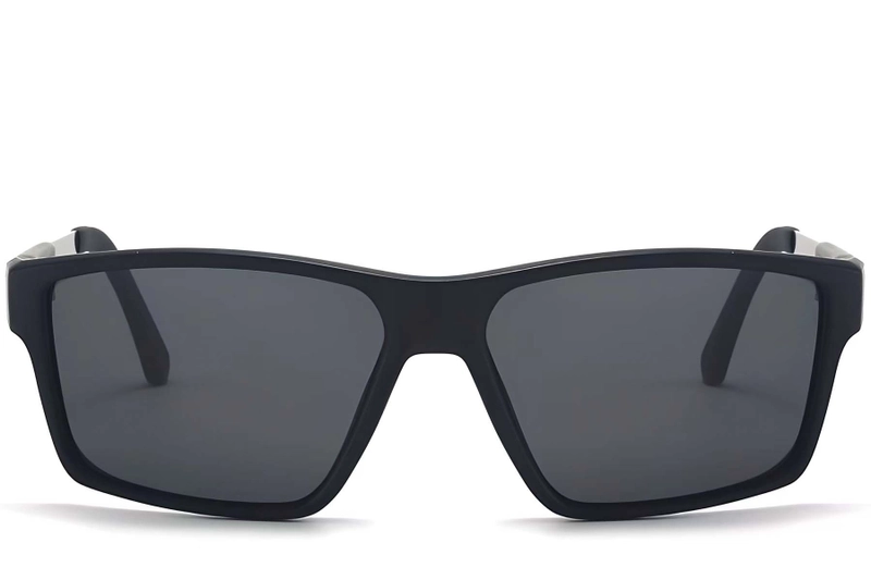 Rectangular Black Plastic Sunglasses #BS2503-0071