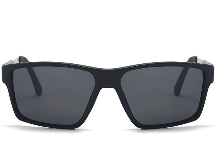 Rechteckige schwarze Kunststoff-Sonnenbrille #BS2503-0071
