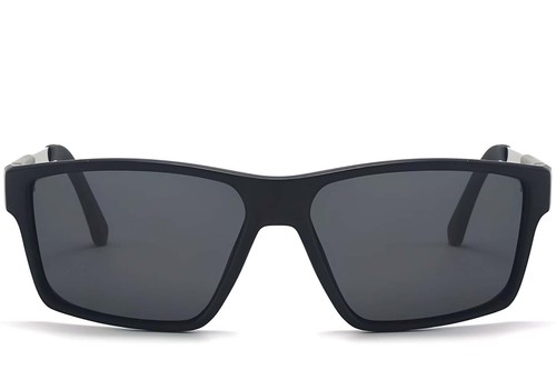Rectangular Black Plastic Sunglasses #BS2503-0071
