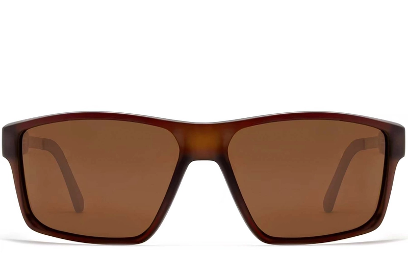 Rectangular Brown Plastic Sunglasses #BS2503-0073