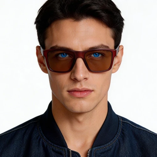 Rectangular Brown Plastic Sunglasses #BS2503-0073