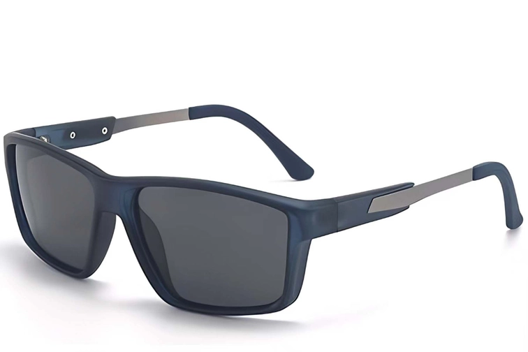 Rectangular Blue Plastic Sunglasses #BS2503-0074