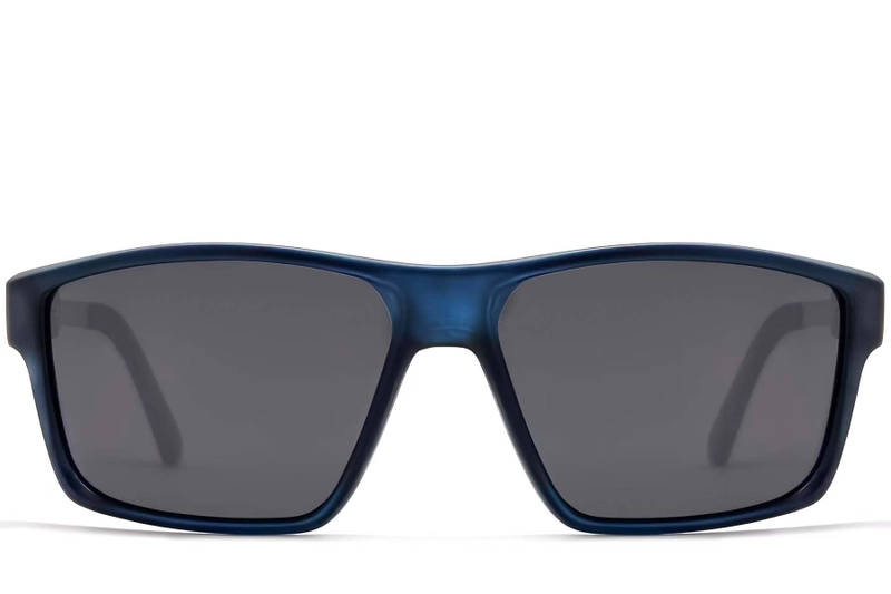 Gafas de sol rectangulares de plástico azul #BS2503-0074