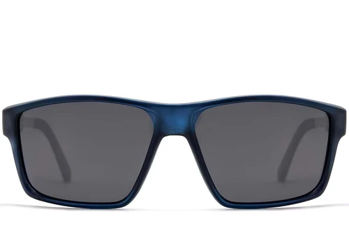 Gafas de sol rectangulares de plástico azul #BS2503-0074