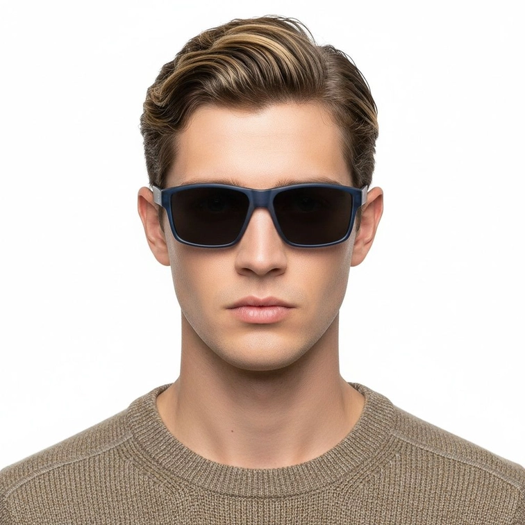 Rectangular Blue Plastic Sunglasses #BS2503-0074