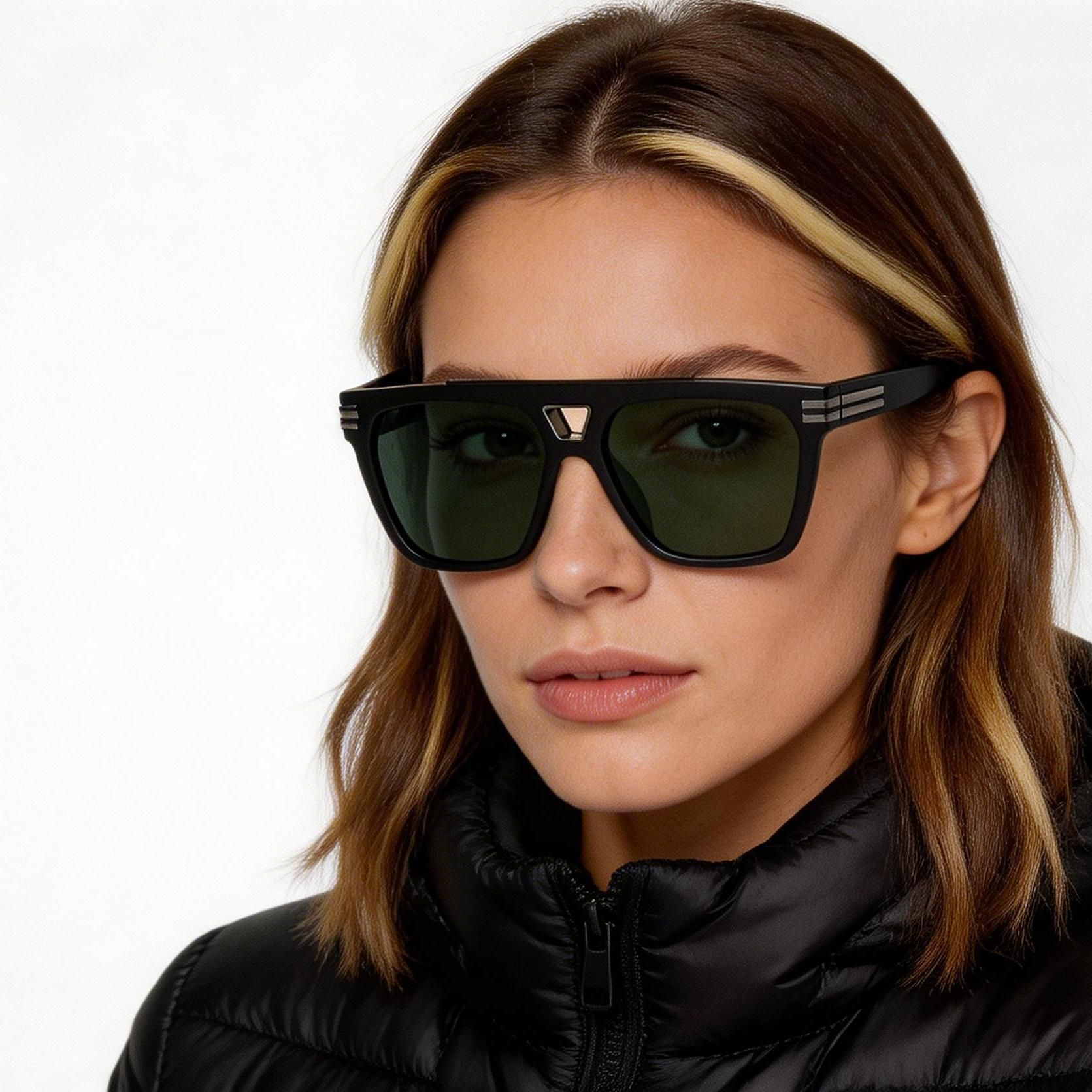 Aviator Black Plastic Sunglasses #BS2503-0077