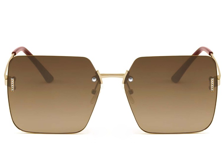 Lunettes de soleil invisibles en métal doré #BS2503-0078