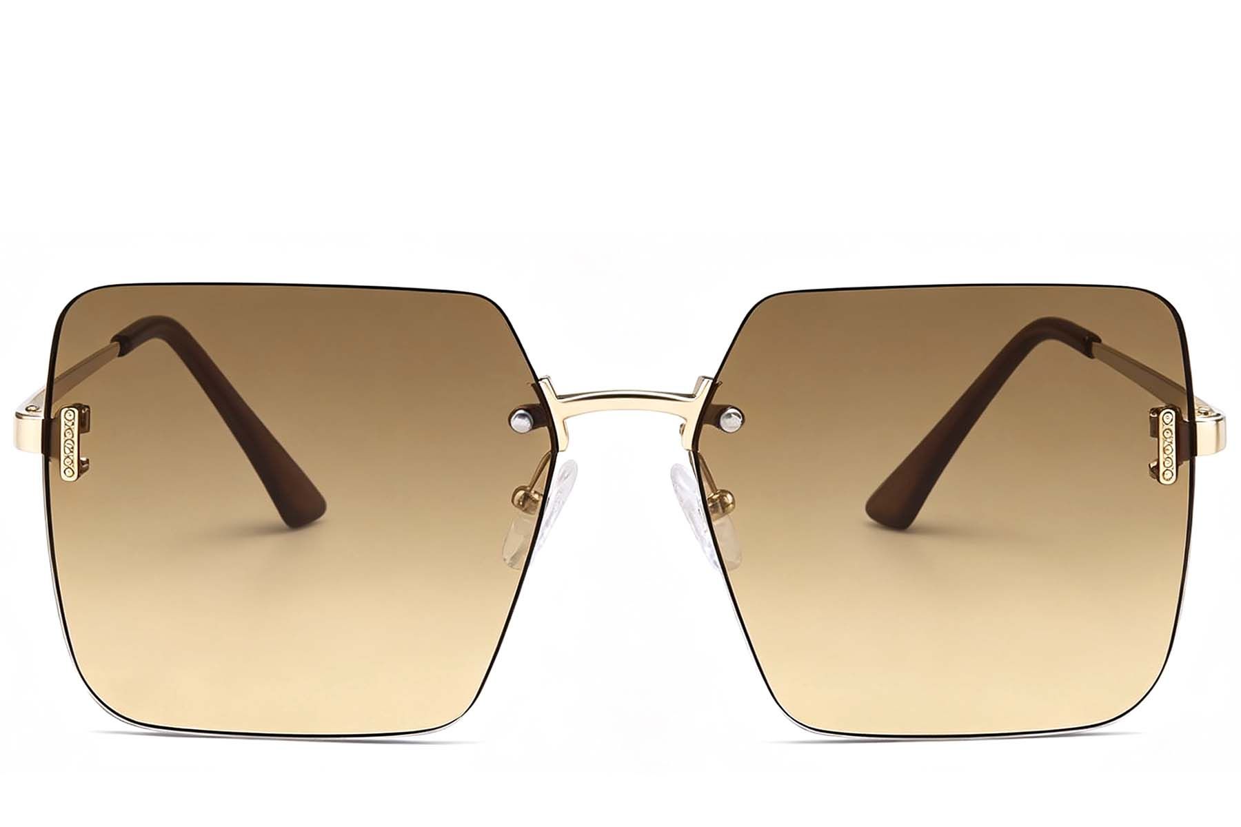 Gafas de sol invisibles de metal dorado #BS2503-0078