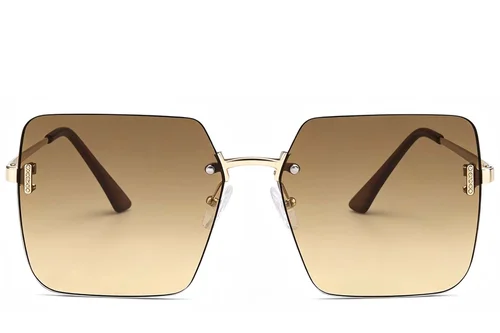 Lunettes de soleil invisibles en métal doré #BS2503-0078