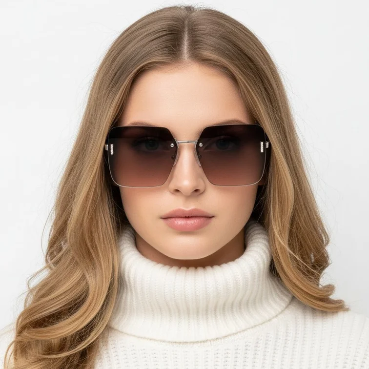 Invisible Silver Metal Sunglasses #BS2503-0079