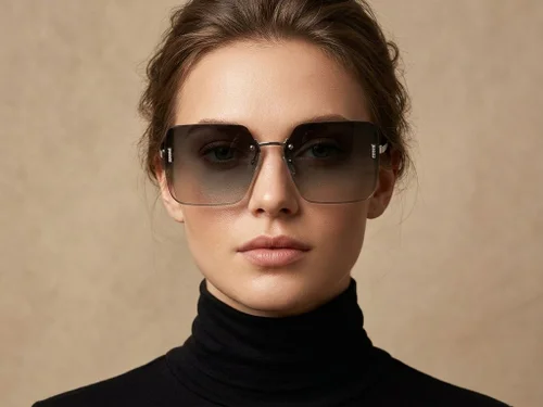 Lunettes de soleil invisibles en métal argenté #BS2503-0081