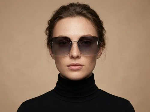Lunettes de soleil invisibles en métal argenté #BS2503-0082