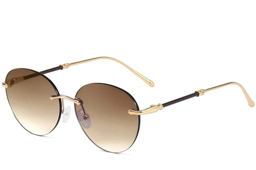 Lunettes de soleil invisibles en métal doré #BS2503-0083