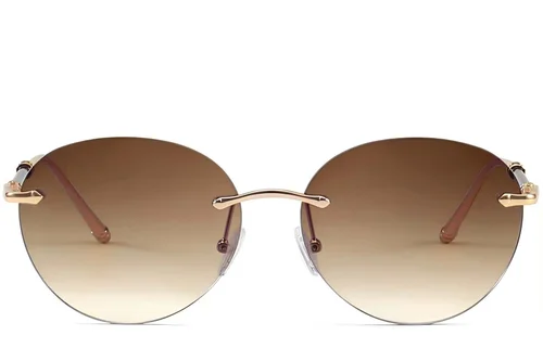 Lunettes de soleil invisibles en métal doré #BS2503-0083