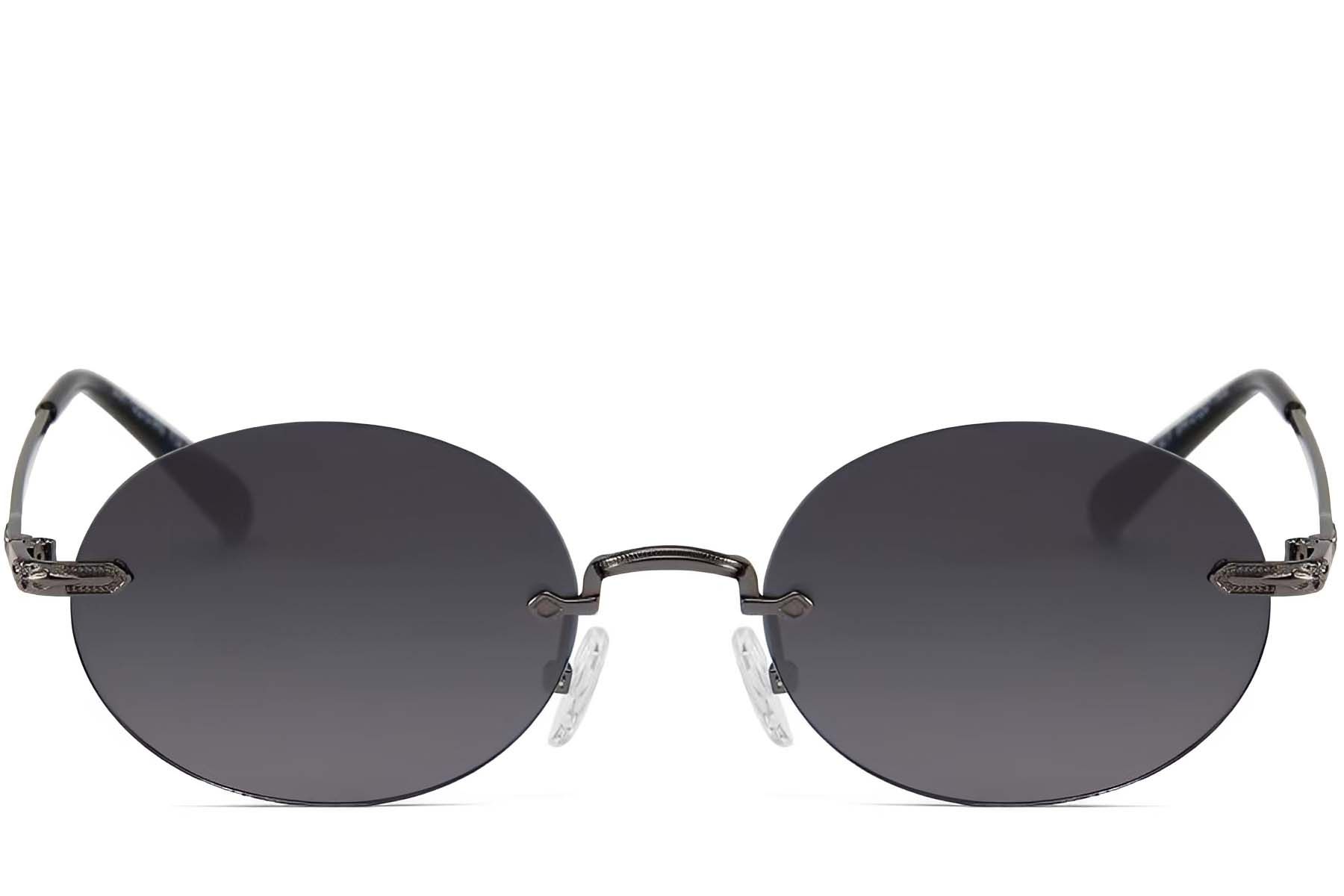 Invisible Grey Metal Sunglasses #BS2503-0084