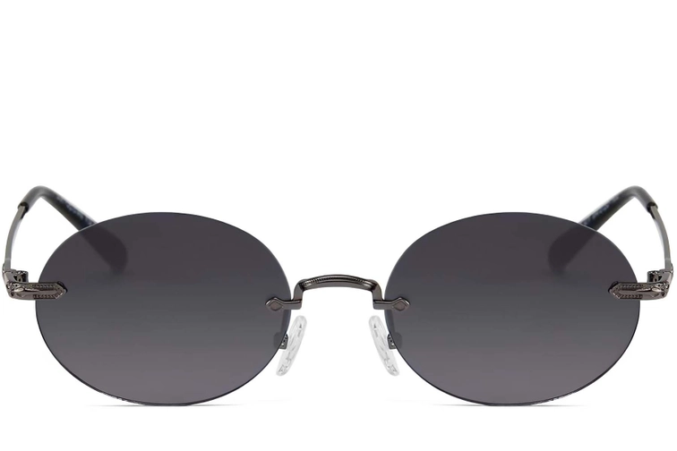 Invisible Grey Metal Sunglasses #BS2503-0084