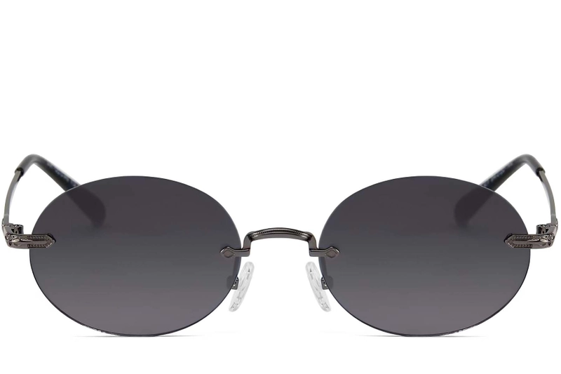 Invisible Grey Metal Sunglasses #BS2503-0084