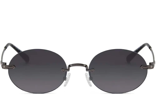 Invisible Grey Metal Sunglasses #BS2503-0084