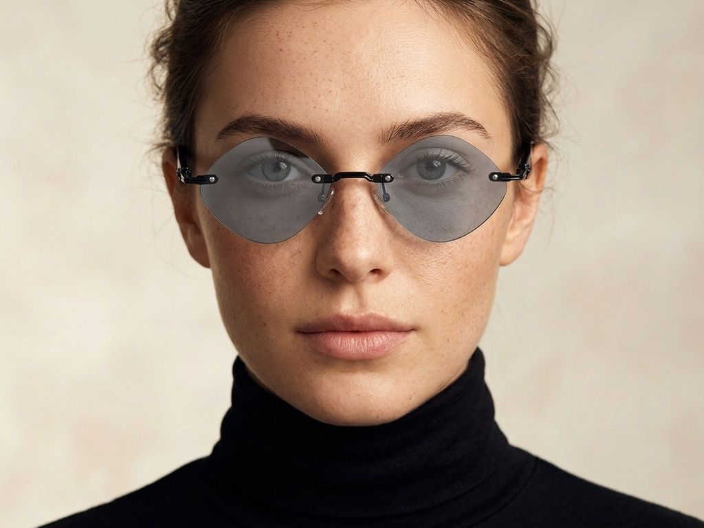 Gafas de sol invisibles de metal negro #BS2503-0085