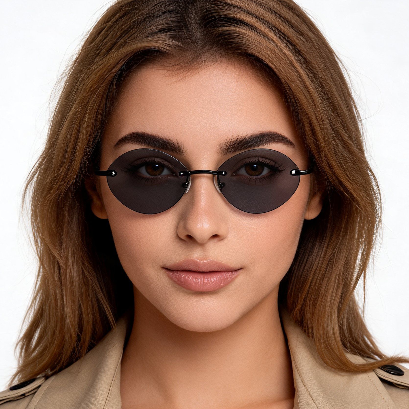 Lunettes de soleil invisibles en métal noir #BS2503-0085