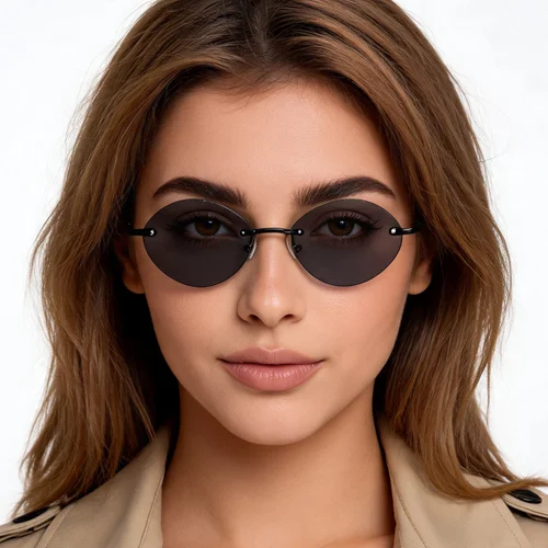 Lunettes de soleil invisibles en métal noir #BS2503-0085