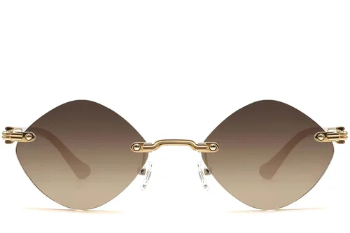 Lunettes de soleil invisibles en métal doré #BS2503-0086