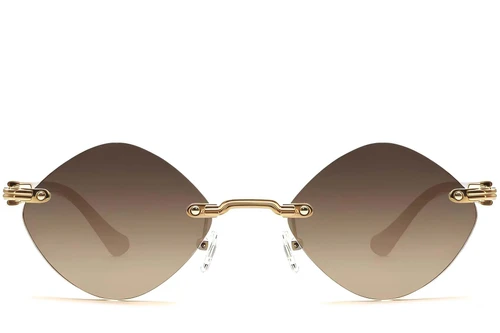 Lunettes de soleil invisibles en métal doré #BS2503-0086