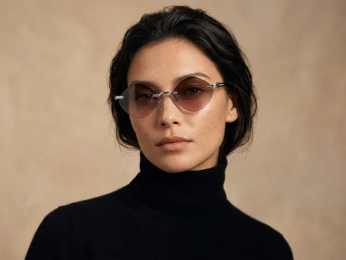 Lunettes de soleil invisibles en métal argenté #BS2503-0087