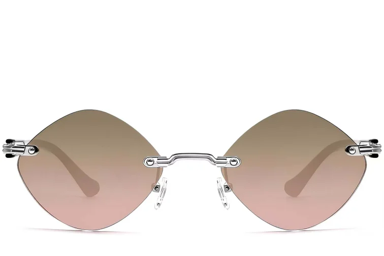 Gafas de sol invisibles de metal plateado #BS2503-0087